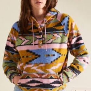 Billabong Go Outdoors Half-Zip Fleece Hooded Sweatshirt S